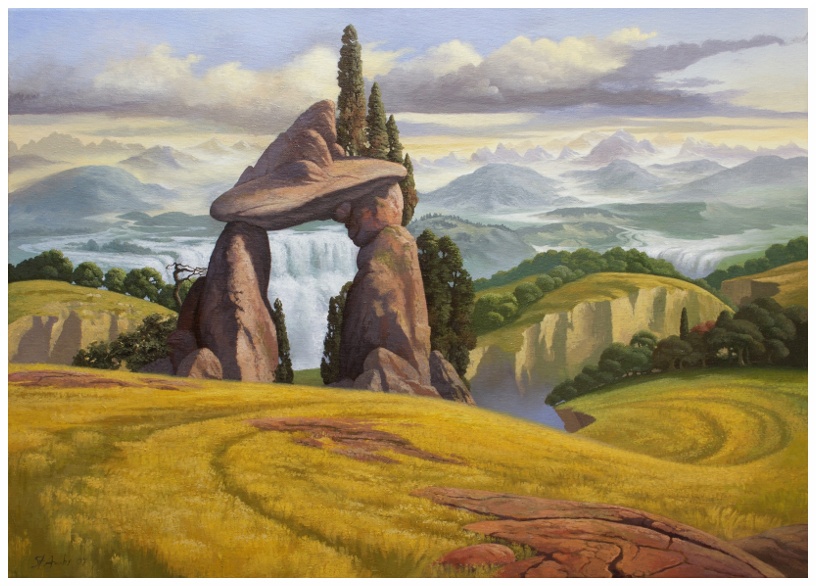 Stefan Ambs, Landschaft mit Wasserfall