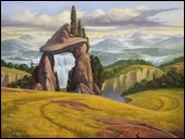 Landschaft mit Wasserfall Wallpaper